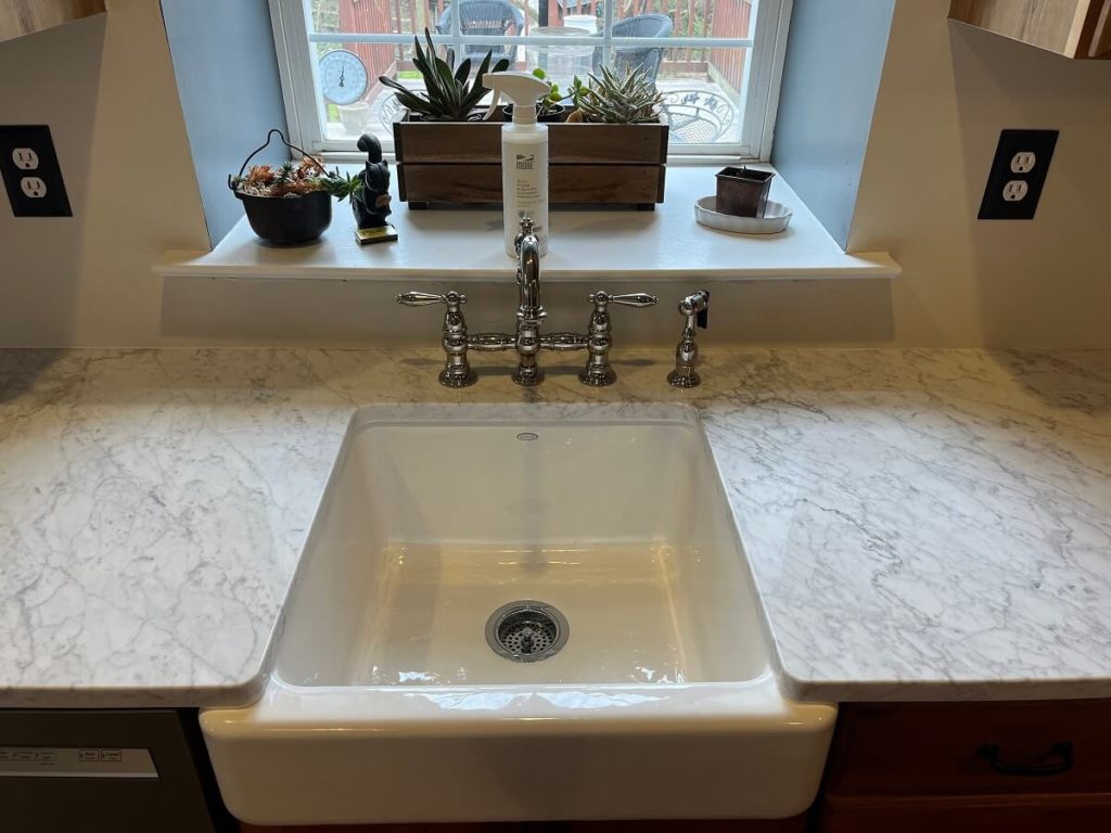 Marble Countertops with Farm Sink